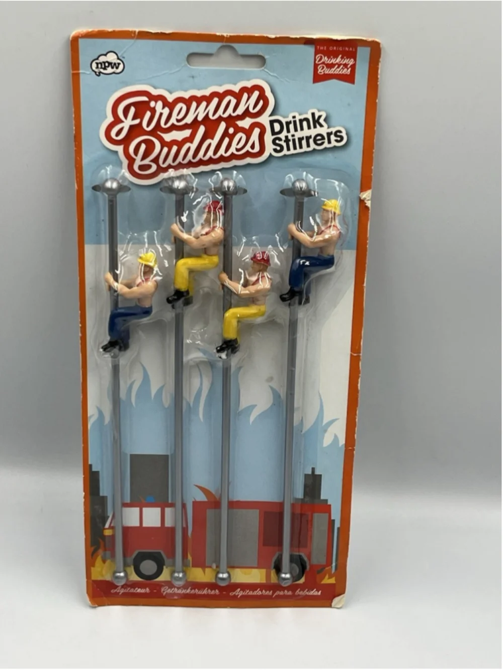 NEW & GIFT READY FIREMAN BUDDIES DRINK STIRRERS POLE DANCERS FOR YOUR LIPS